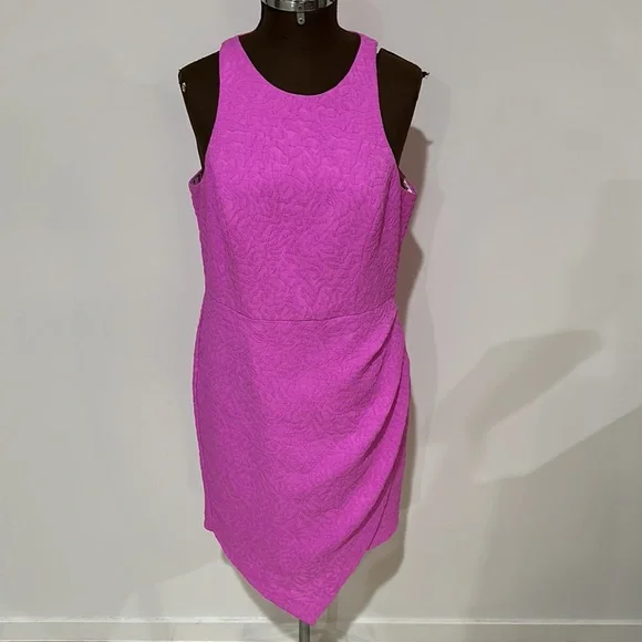 Sheike hot pink textured drape dress size 12 - Picture 2 of 8